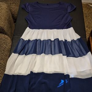 Elegant Navy and White Kids Dress